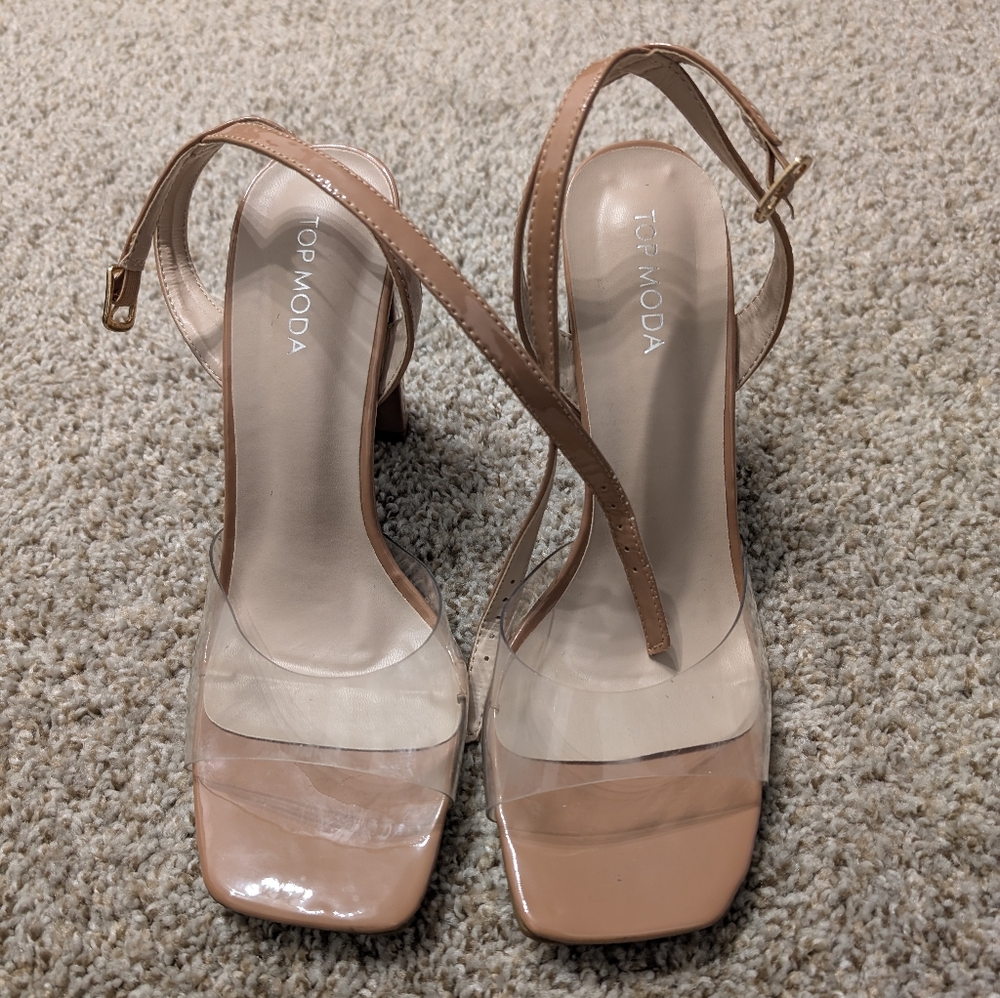 Nude Block Heels